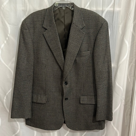 Macy’s Club Room, Mens, Brown Herringbone 100% Wool, Sport Coat/Blazer, Size 44R - Picture 1 of 10